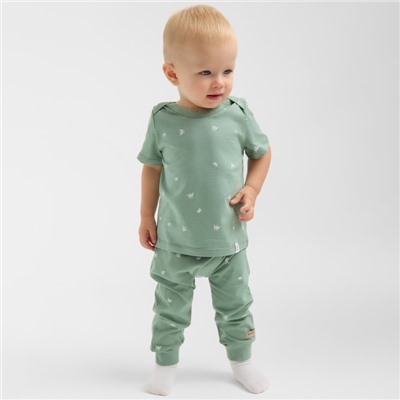 Футболка детская MINAKU, рост 62-68 см, оливковая