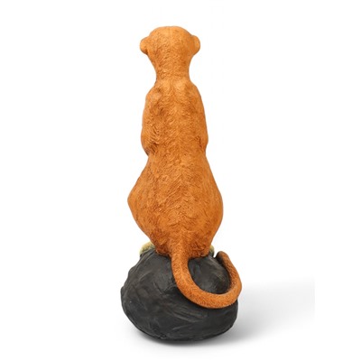 Садовая фигура из полистоуна «Большой сурикат на камне», 60×24×22 см