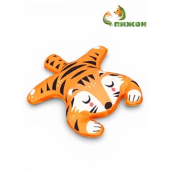Мягкая игрушка для собак «Тигр», 25 см, с пищалкой, оранжевая
