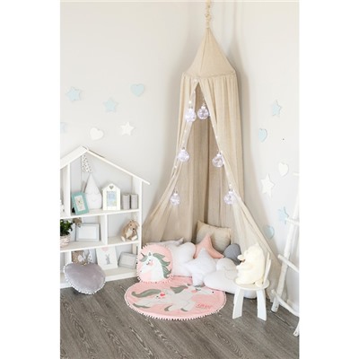 Одеяло-плед "Крошка Я" Единорог 90х90 см, велюр, 100% пэ, синтепон 100г/м2