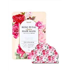 KOELF - МАСКА-ШАПОЧКА ДЛЯ ВОЛОС И КОЖИ ГОЛОВЫ С ЭКСТРАКТОМ РОЗЫ ROSE PETAL SATIN HAIR MASK