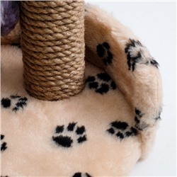 Лежанка с когтеточкой для котят, 34×26×34 см, джут, микс цветов