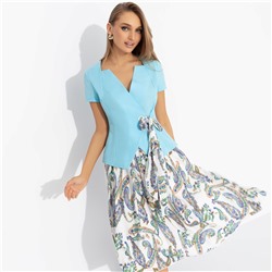 Костюм с юбкой комбинированный, Актуально сегодня (2 в 1, голубой)