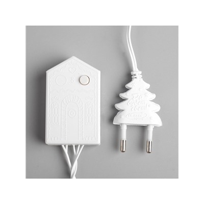 Гирлянда «Нить» 5 м, IP20, белая нить, 50 LED, 8 режимов, 220 В, свечение синее