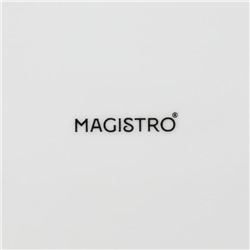 УЦЕНКА Блюдо для подачи с деревянной ручкой "Magistro" 15х15 см, цвет белый