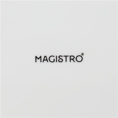 УЦЕНКА Блюдо для подачи с деревянной ручкой "Magistro" 15х15 см, цвет белый