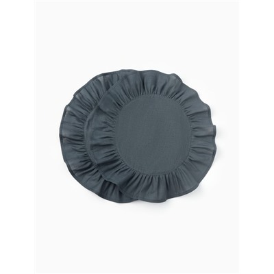 Набор салфеток «Этель», 36×36 см - 2 шт., серый, лён 48%, хлопок 52%, 206 г/м²