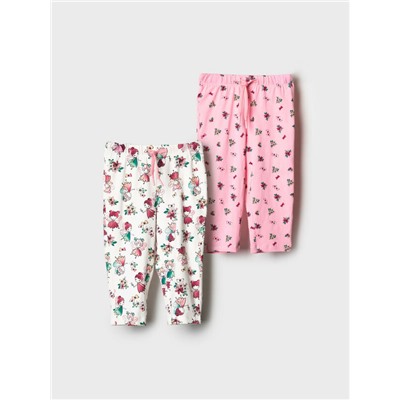 Брюки детские трикотажные для девочек, 2 пары в комплекте