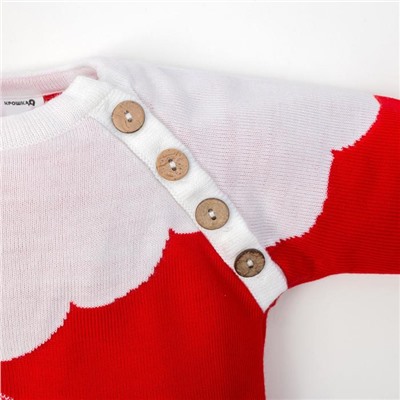 Комбинезон детский вязаный «Крошка Я. Костюм Деда Мороза», рост 68-74 см