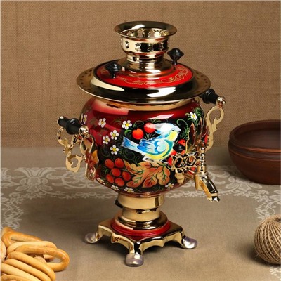 Самовар электрический «Рябина», овал, 3 л