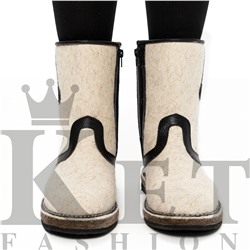 Сапожки женские Сура, белые, с замком, войлочная подошва