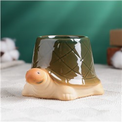 Декоративный горшок для цветов «Черепашка», 250 мл, 12×8×7 см, керамический