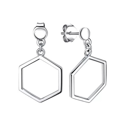 Серьги из серебра без вставки, Л-10072