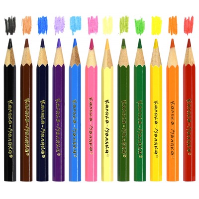 Карандаши 12цв  КККМ12 КОРОТКИЕ Каляка-Маляка