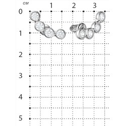Серьги-пусеты из серебра с фианитами родированные 925 пробы С-3565-Р