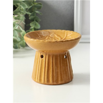 Аромалампа для эфирных масел «Лотос», керамика, коричневая, 11.4×11.4×9 см