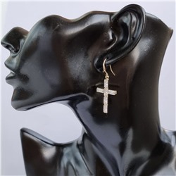 Элегантные серьги с цирконами, 1511, цвет золото, арт.018.164