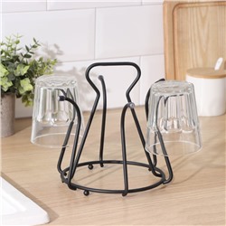 Подставка для стаканов Доляна, 20×20×18 см, чёрная