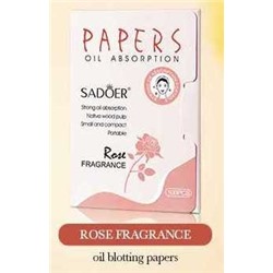 SADOER Матирующий салфетки против жирного блеска с ароматом розы, 100 шт.
