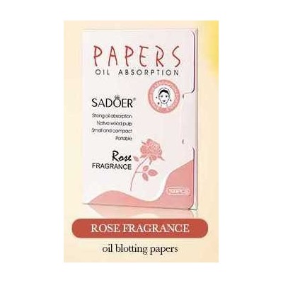 SADOER Матирующий салфетки против жирного блеска с ароматом розы, 100 шт.