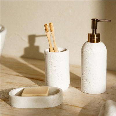 Аксессуары для ванной SL Home, 3 предмета, дозатор для мыла, мыльница, стакан