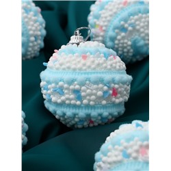 Ёлочные игрушки «Маттео», шары новогодние, d=6 см, 6 шт. голубой