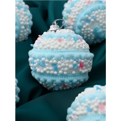 Ёлочные игрушки «Маттео», шары новогодние, d=6 см, 6 шт. голубой