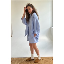 Костюм женский  SET019/32/Голубой, белый