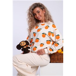Свитшот женский арт. СФ-03-103 (Крем/апельсины)