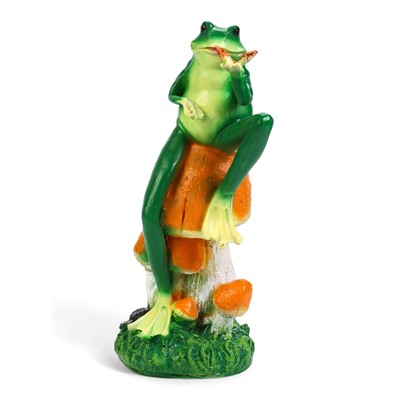 Садовая фигура из полистоуна «Лягушка с бабочкой», 39×14×14 см