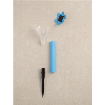 Садовый светильник «Цветок голубой», уличный, на солнечной батарее, 6×29×6 см, 1 LED, свечение белое