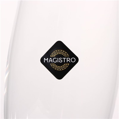 Бокалы для шампанского Magistro «Иллюзия», 180 мл, 5.5×27.5 см, стекло, набор 6 шт., прозрачные