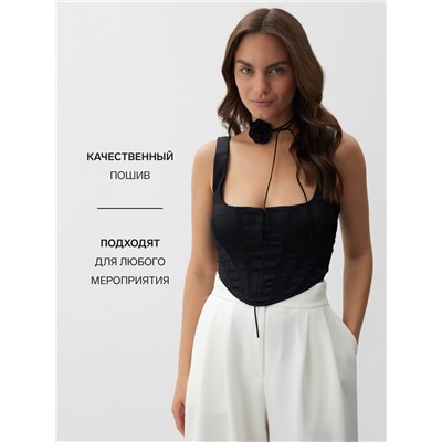 Корсет женский атласный MIST, размер XS, чёрный