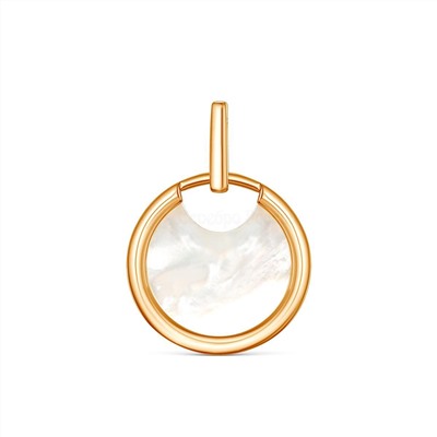 Подвеска из золочёного серебра с белым перламутром 925 пробы П-4098зп484н