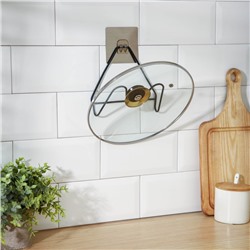 Держатель для крышек и разделочных досок Доляна, 16×8×14.6 см, на липучке, цвет чёрный