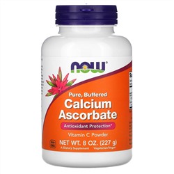 Now Foods, чистый, буферизованный аскорбат кальция, порошок витамина С, 227 г (8 унций)