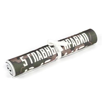 Коврик - лежак для бани и сауны с принтом «5 главных правил в бане», 150×50 см, полиэфир 70%, шерсть 30%, «Банная забава»