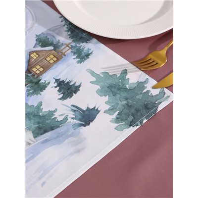 Дорожка новогодняя на стол «Этель» Forest animals 30×70 ± 5 см, 100% хл, саржа 190 г/м²