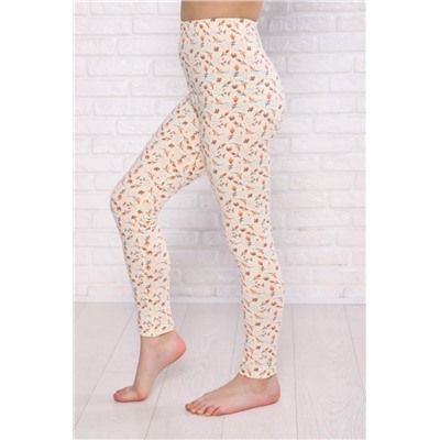 Лосины Листики длинные детские (Экрю)