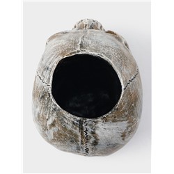 Ёршик для унитаза с подставкой «Череп», стальная ручка, 16×15×22 см, белый