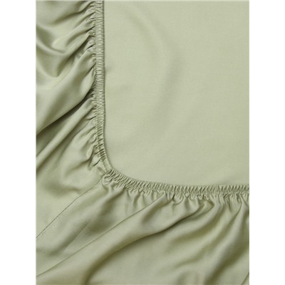 Простыня на резинке 1.5-спальная SL Home, 140×200+30 см, оливковая, модал