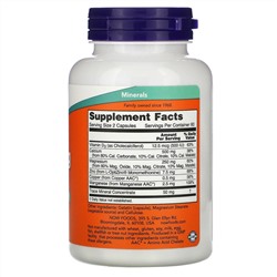 Now Foods, капсулы с кальцием и магнием, с микроэлементами и витамином D, 120 капсул
