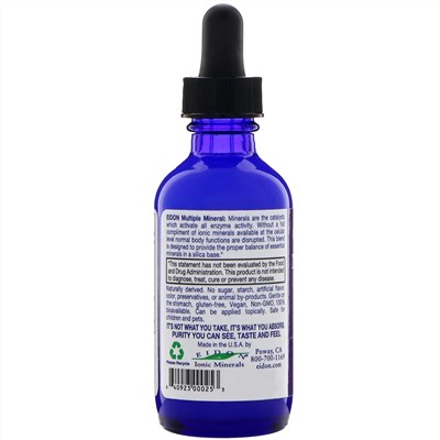Eidon Mineral Supplements, Мультиминералы, жидкий концентрат, 2 унции (60 мл)