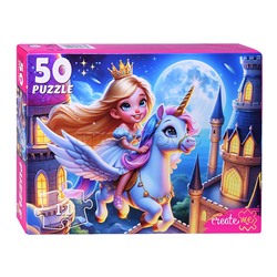 Пазлы 50 "Полет на единогоре"