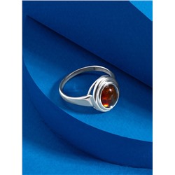 Кольцо из серебра с натуральным прессованным янтарём родированное 925 пробы 1-4158р640