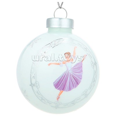 Новогоднее украшение. Елочный стеклянный шар "Нежная балерина" 6см