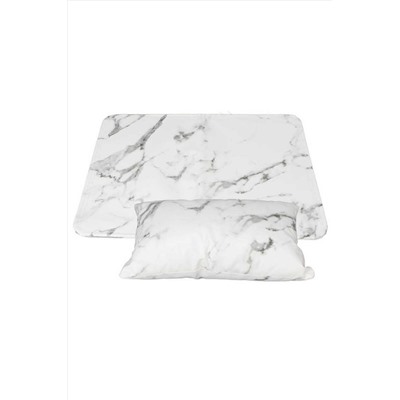 Nail Art Набор для маникюра подушка с подложкой, подушка 11,7 х 25,5 см, подложка 38 х 28 см, белый мрамор KRISTALLER, 1212946