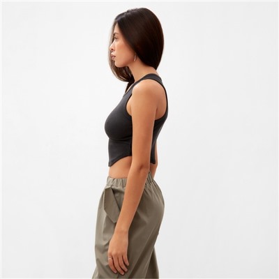 Топ в рубчик женский MIST, onesize, тёмно-серый