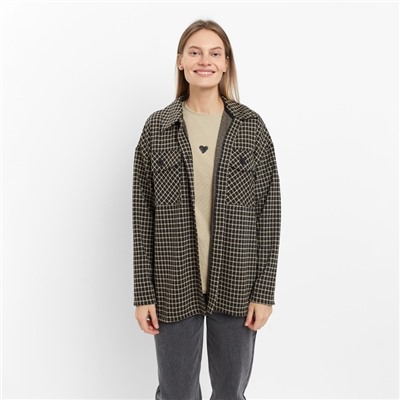 Рубашка с карманами женская Mark Formelle, бежевая, чёрная, размер 44