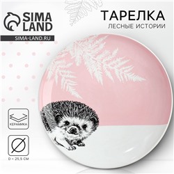 Тарелка керамическая «Ёжик», 25.5 см, Dolce Ceramo